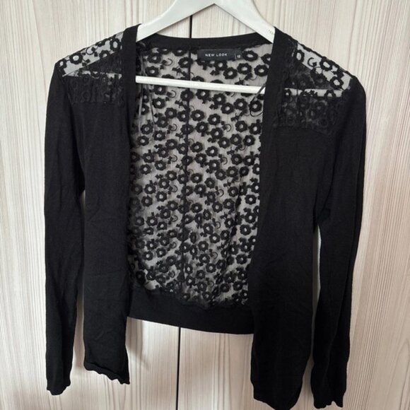Black floral mesh cardigan - Picture 1 of 2
